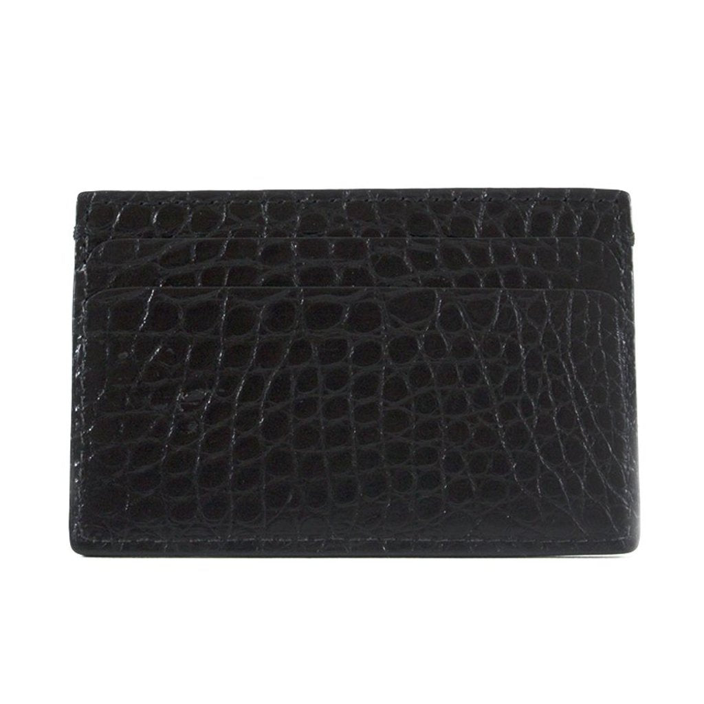 Black Genuine Matte Alligator 5-Pocket Card Case