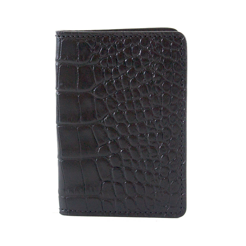 Alligator Grain Leather BiFold Card Case | Made in the USA