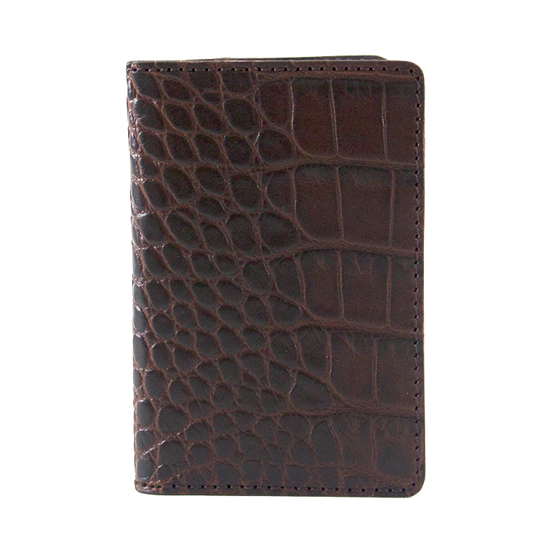 Alligator Grain Leather BiFold Card Case | Made in the USA