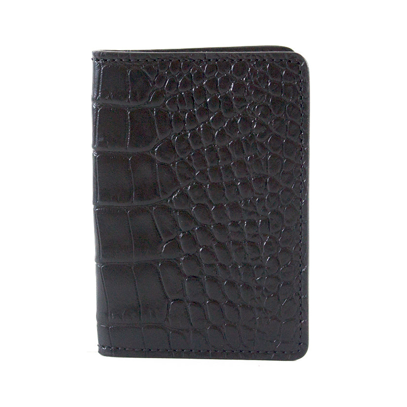Black Alligator Embossed BiFold Card Case