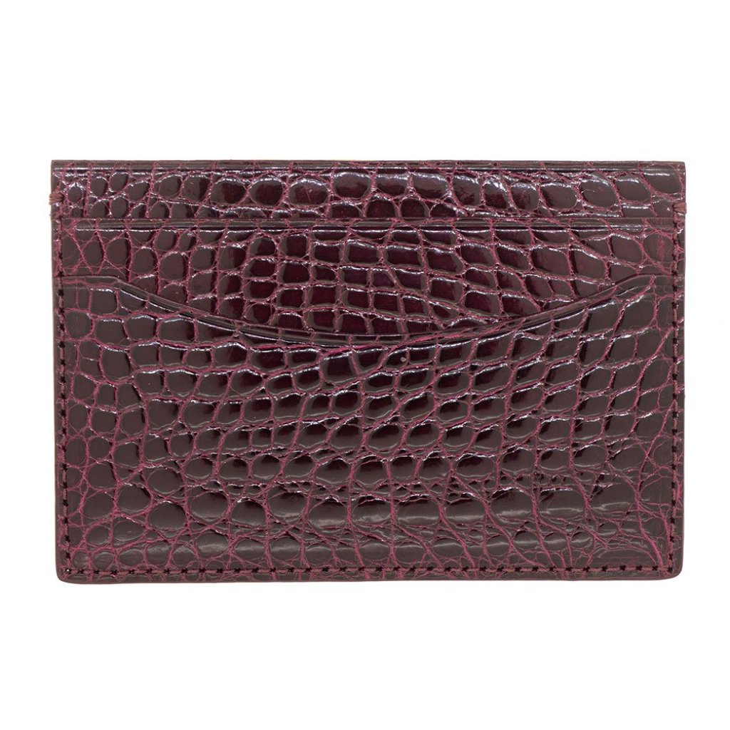 Genuine Shiny Alligator 5-Pocket Curved Card Case(2)