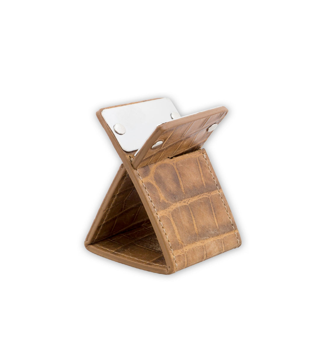Crocodile Embossed Leather Collapsible Cigar Stand | Made in the USA