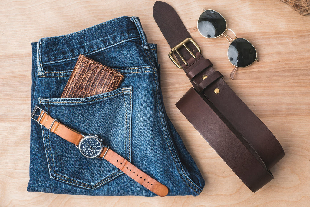 Double Prong Leather Jean Belt | Bryant Park  - Made in the USA