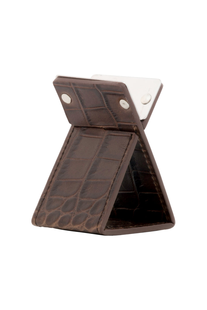 Crocodile Embossed Leather Collapsible Cigar Stand | Made in the USA