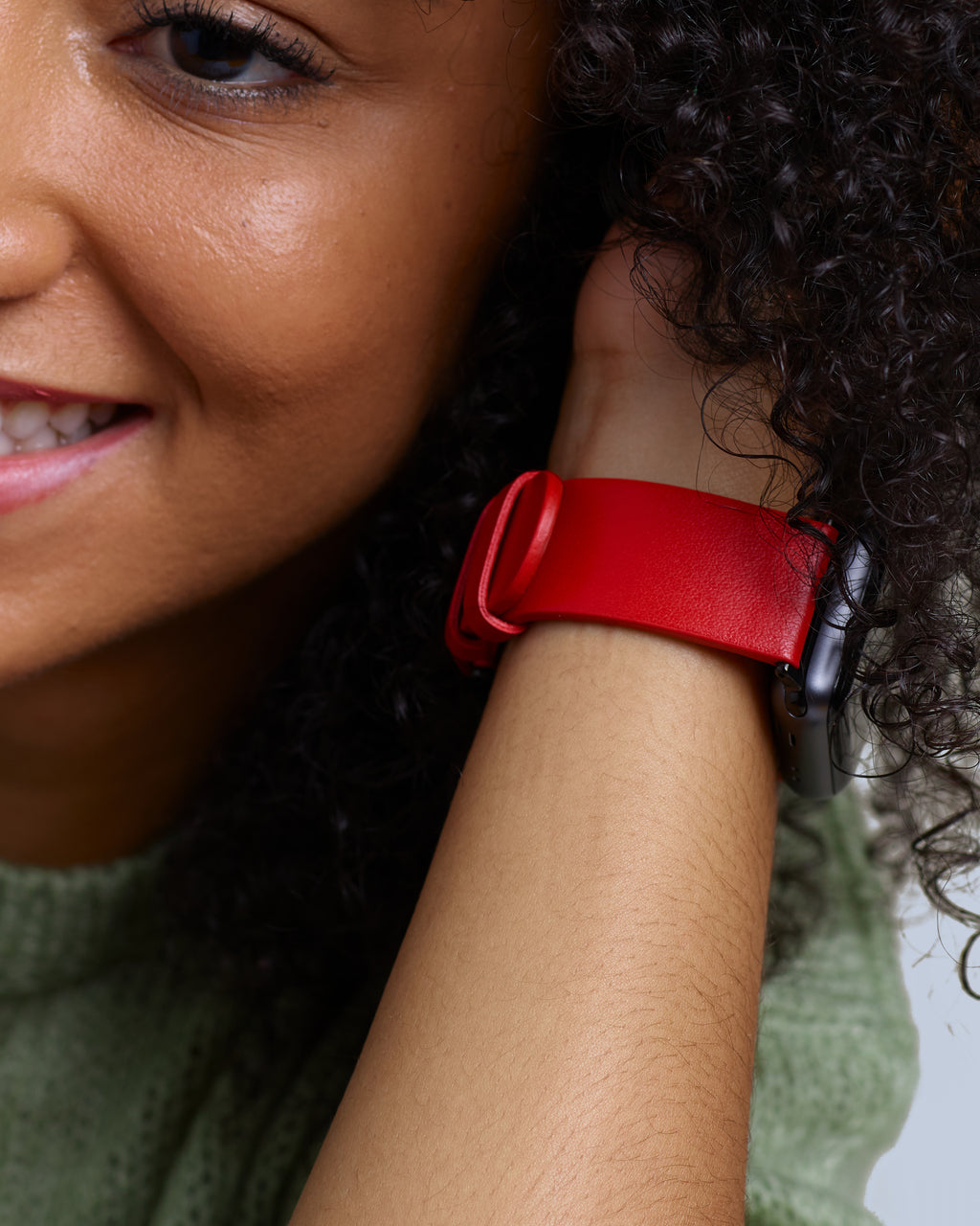 Red Smooth Appleskin Apple Watch Band For Woman