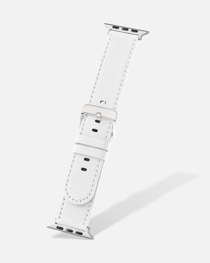 White Appleskin Stitched Apple Watch Band