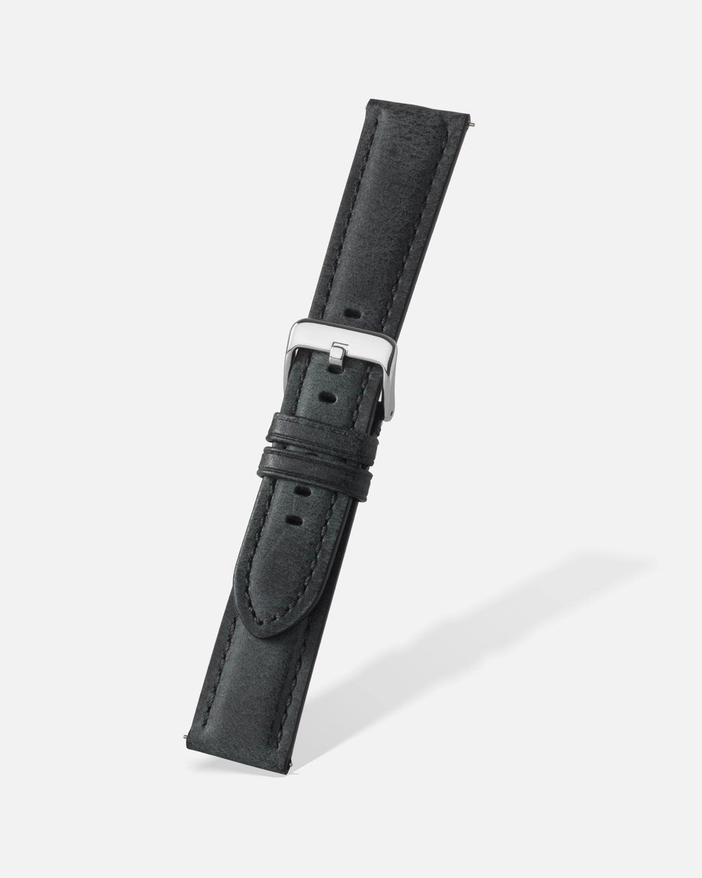 Grey Grizzly Grain Leather Watch Band