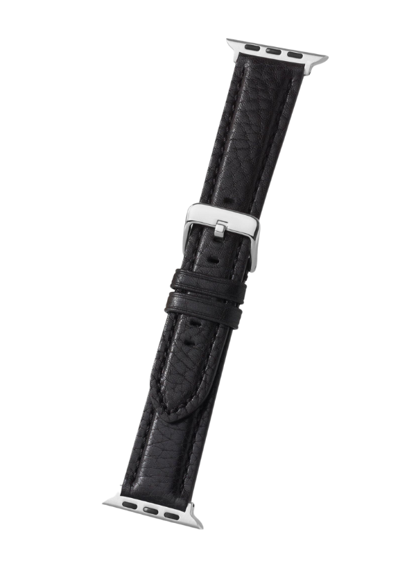 Black Bison Grain Leather | Apple Watch Compatible - H0778