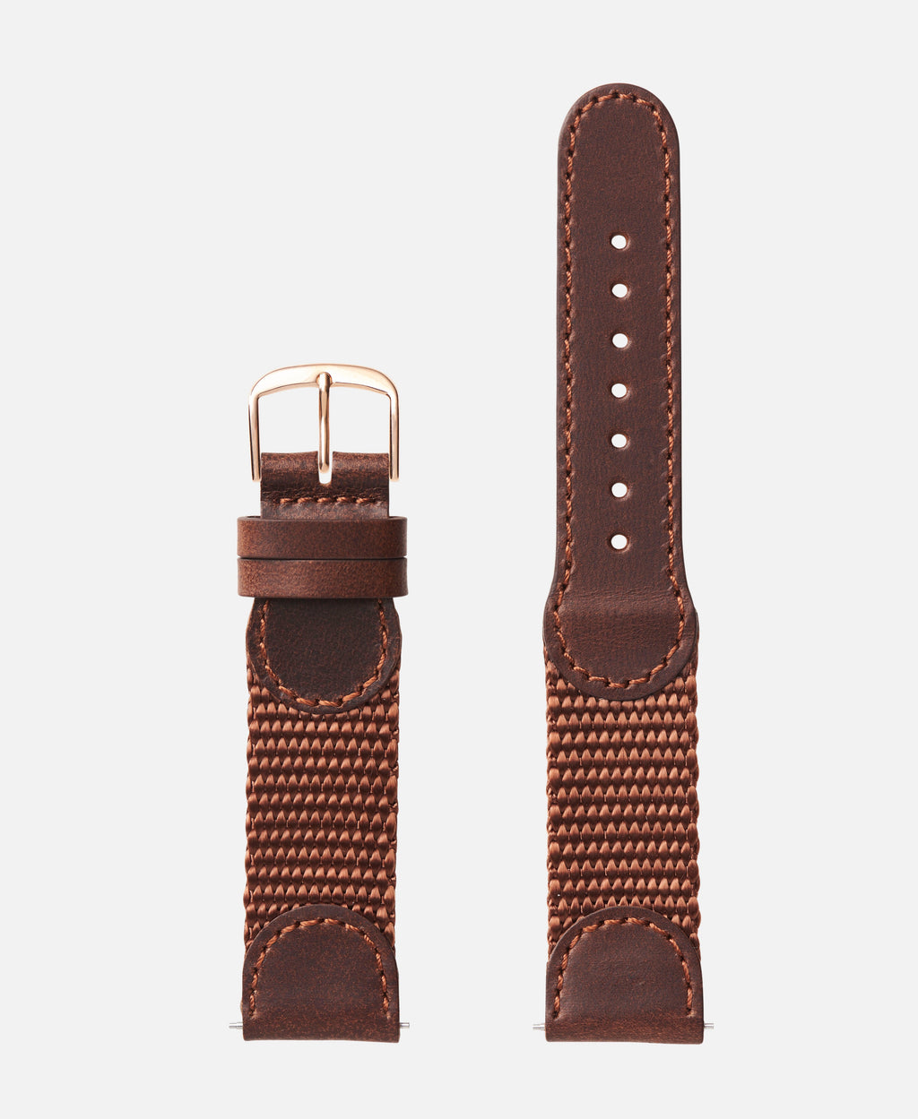 Brown Rose Swiss Army Style Leather Traditional Watch Band