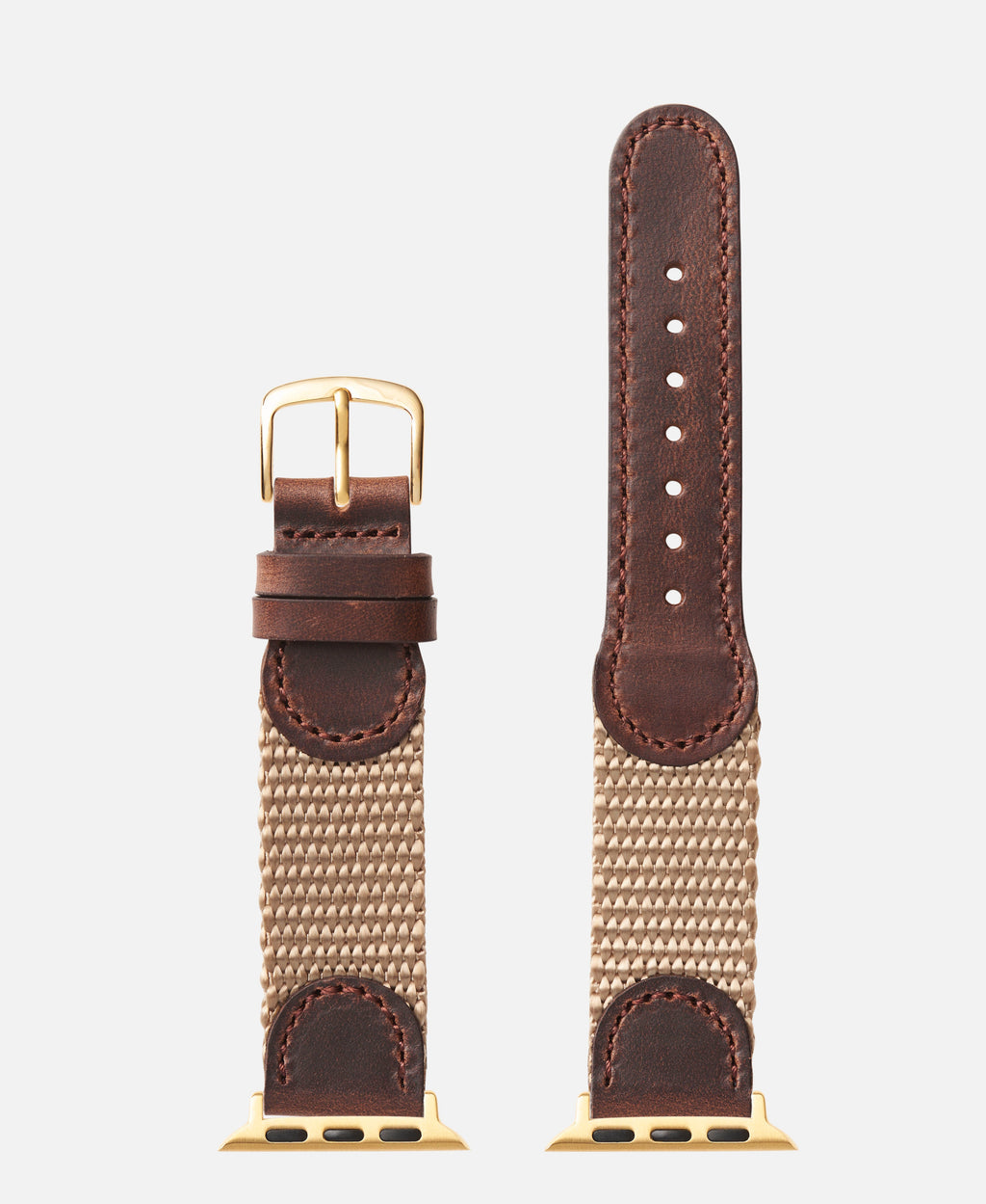 Sand Gold Swiss Army Style Leather Apple Watch Compatible 38mm/40mm Watch Band