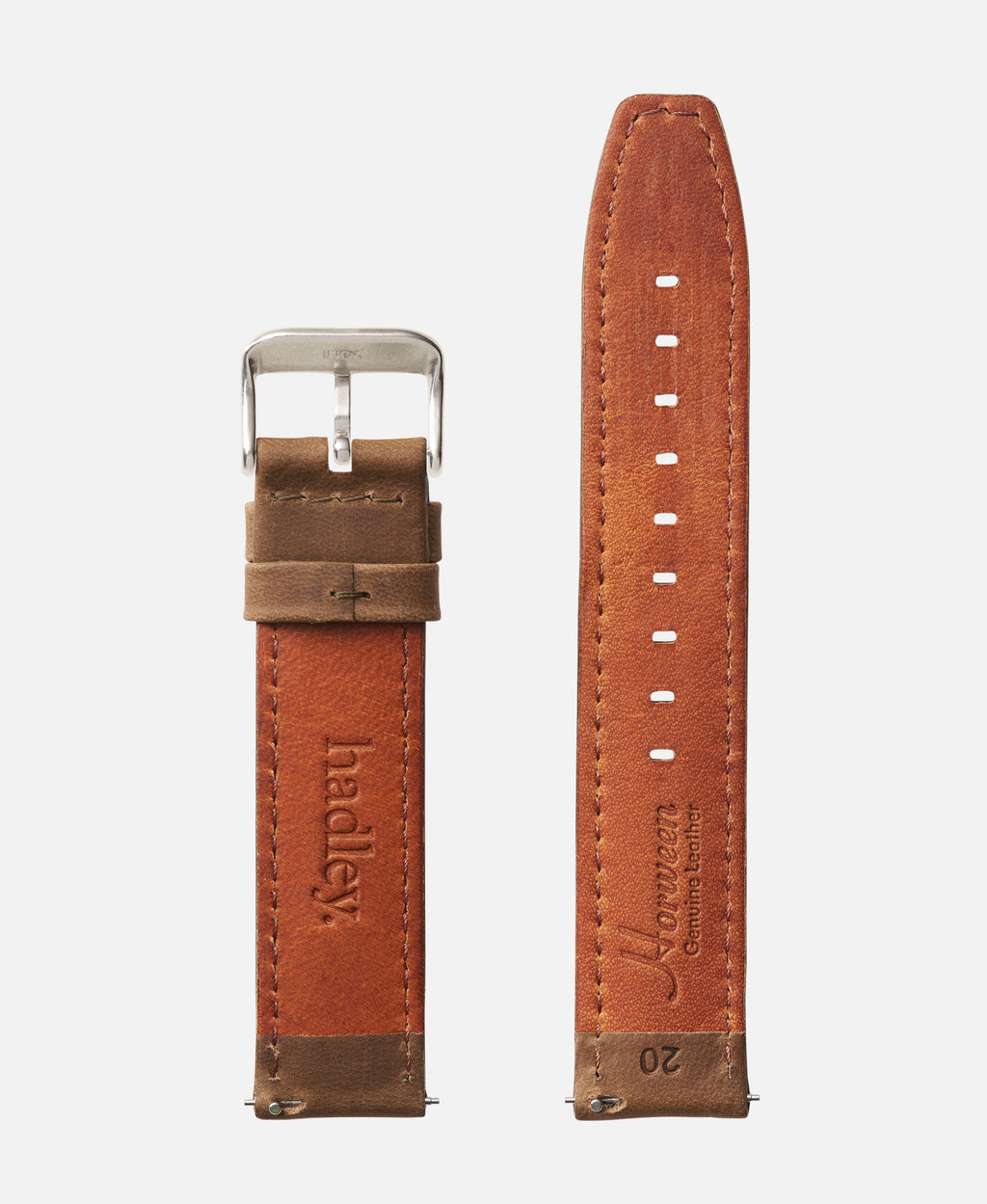 Olive Color Distressed Crazy Horse Traditional  Watch Band
