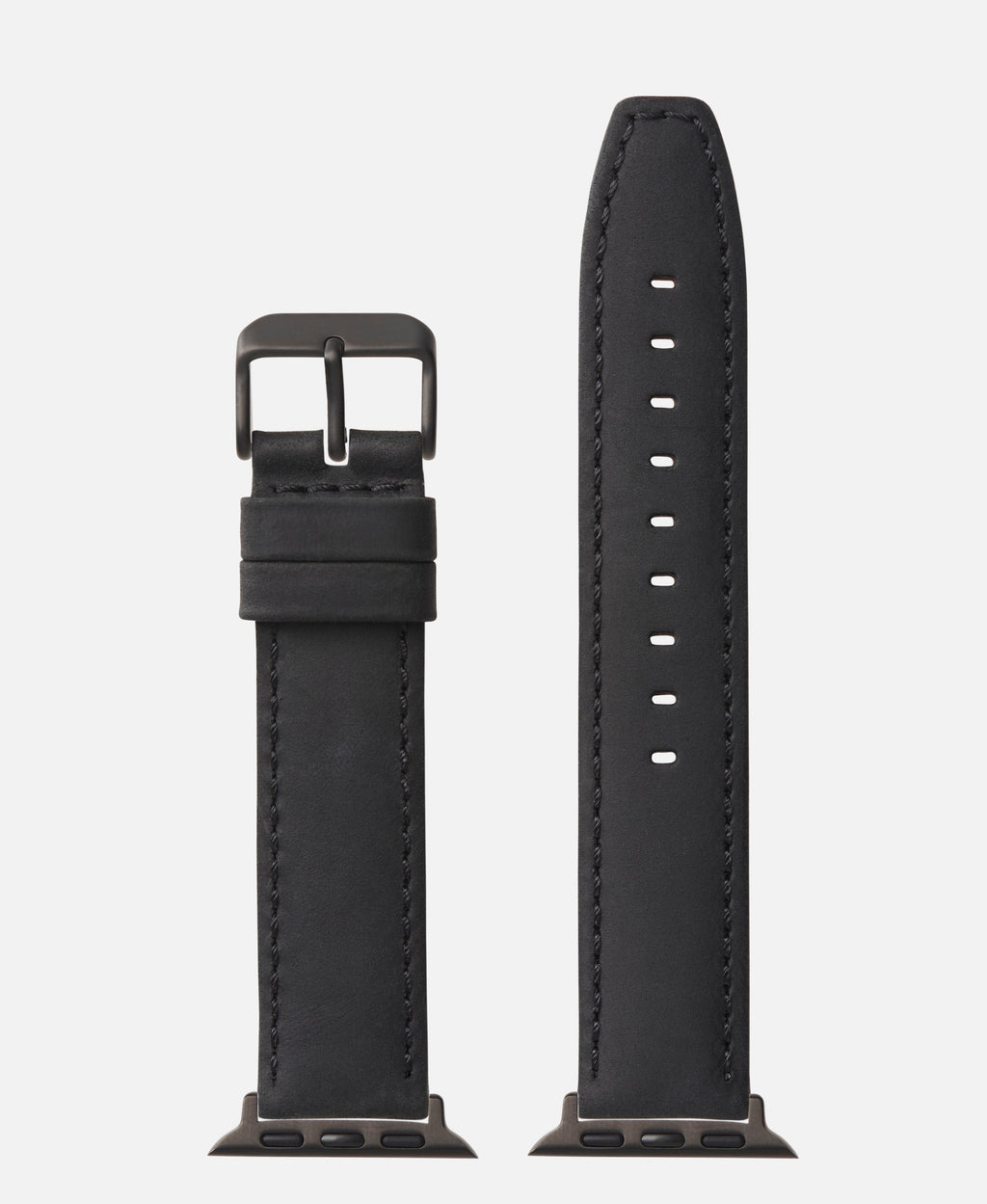  Apple Watch Compatible Black Color Distressed Crazy Horse Watch Band 38mm/40mm