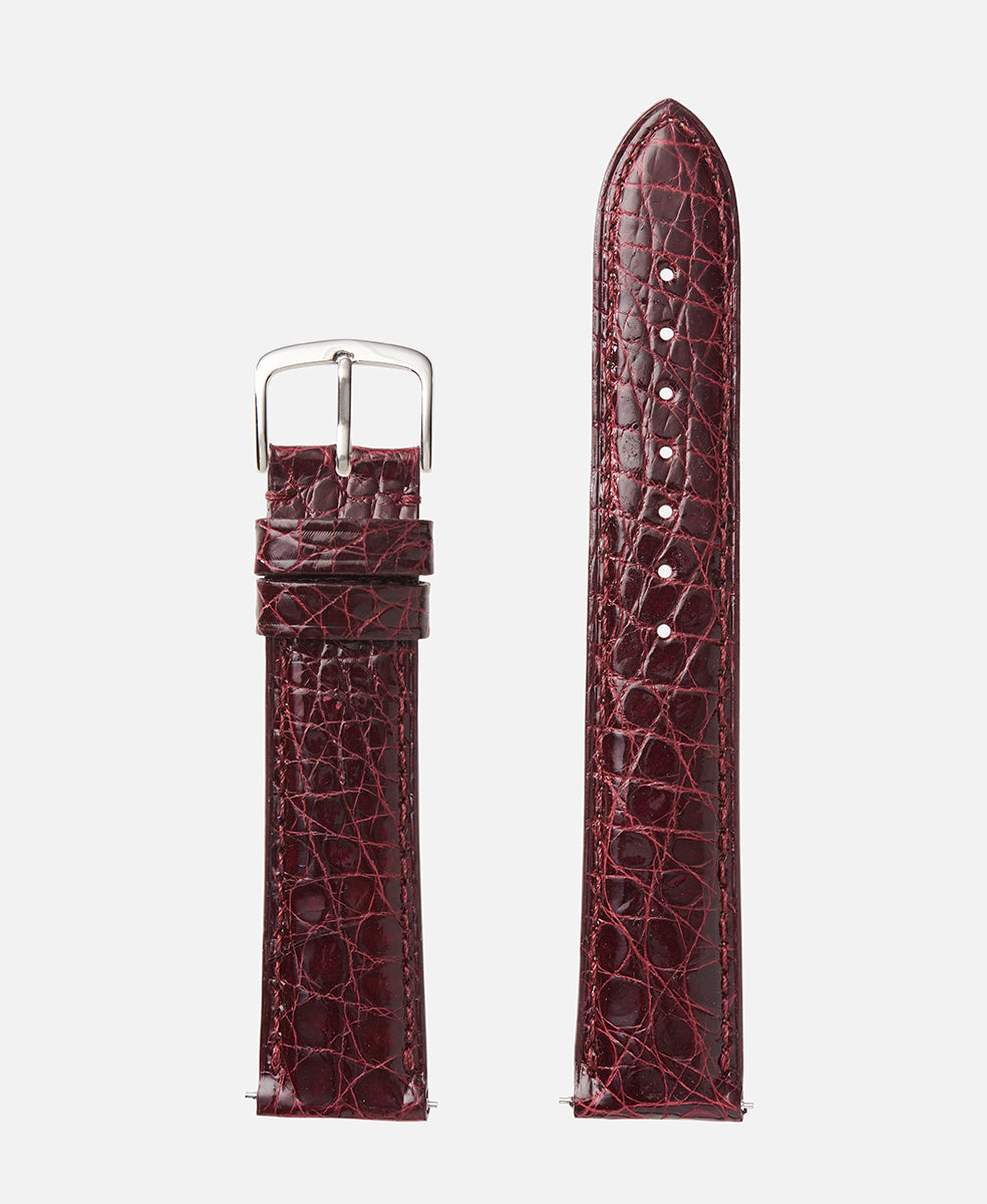 Burgundy Genuine Crocodile | USA Made - Traditional - H2001