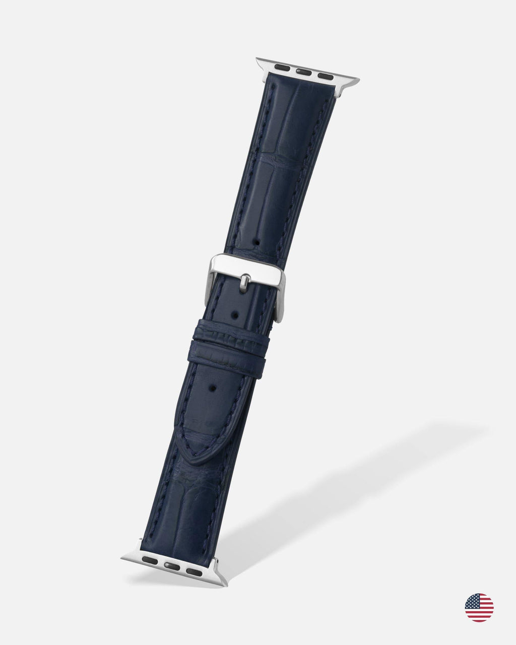 Navy Genuine Matte Alligator | USA Made - Apple Watch Compatible - H2022