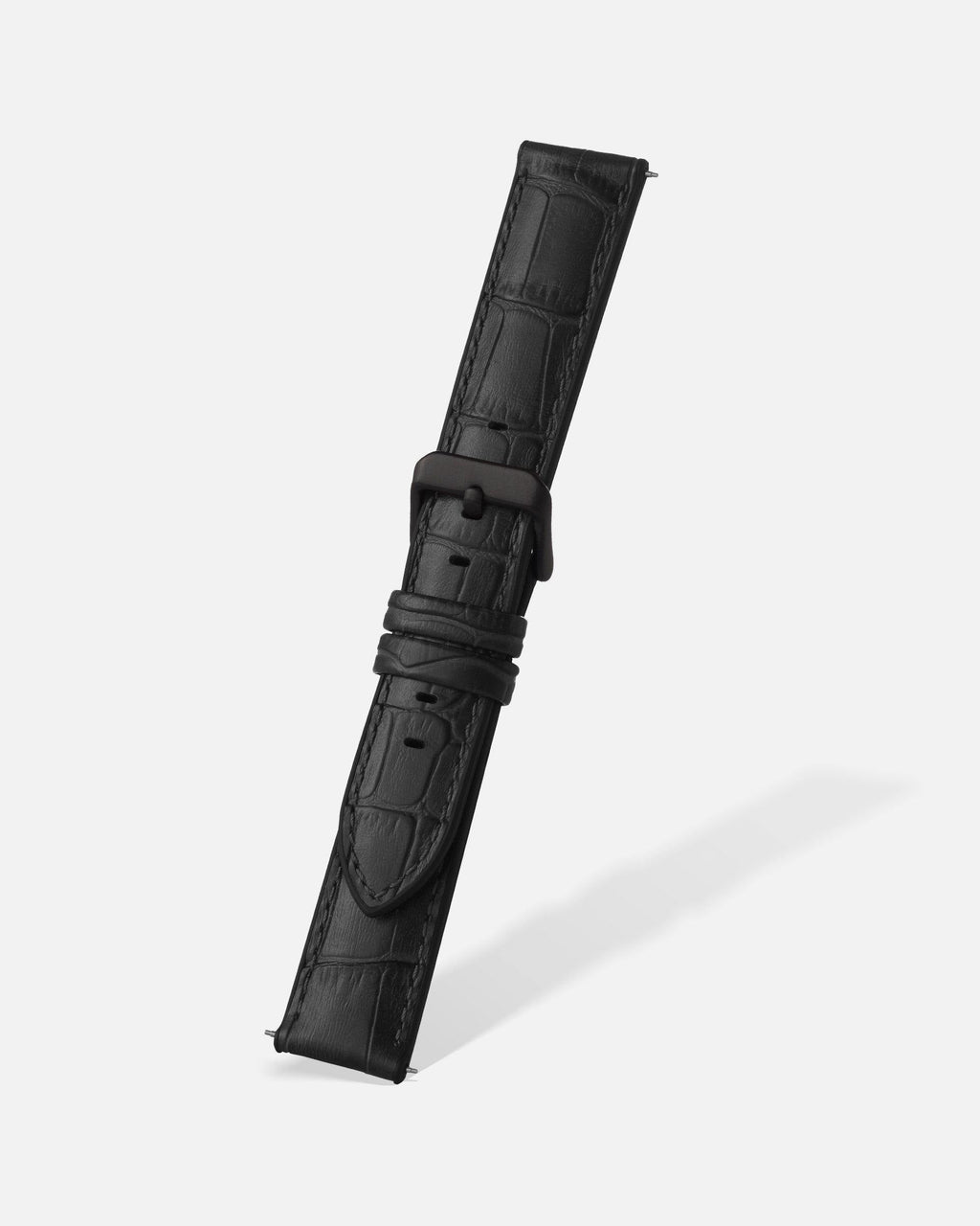 Black Alligator Grain Hybrid Watch Band