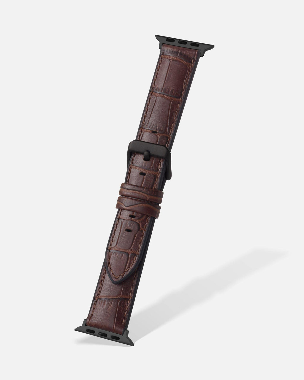 Brown Alligator Grain Hybrid Apple Watch Band