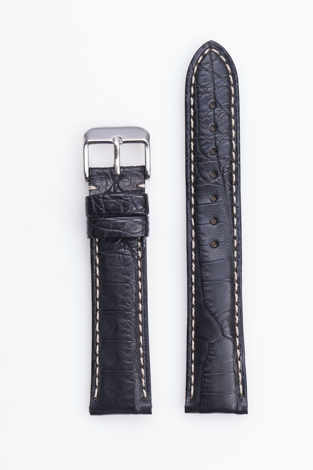 Black Genuine Matte Caiman Crocodile | USA Made - Traditional - H2012