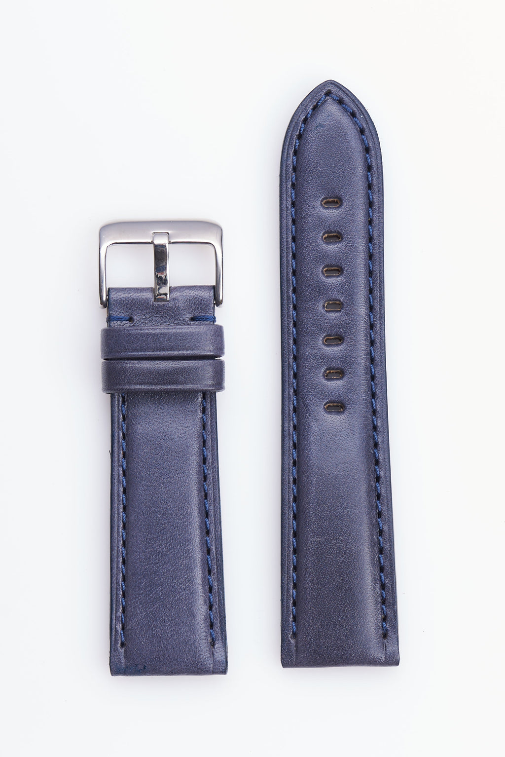 Navy High Polished Italian Leather | h2046