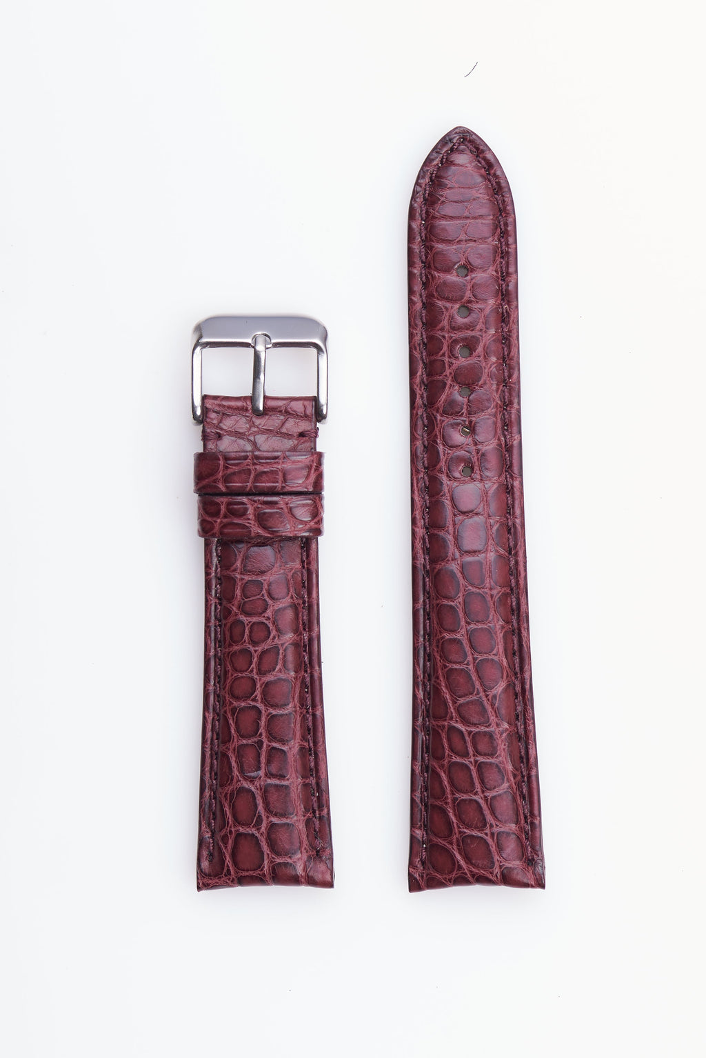 Burgundy Round Grain Genuine Alligator  | h2010