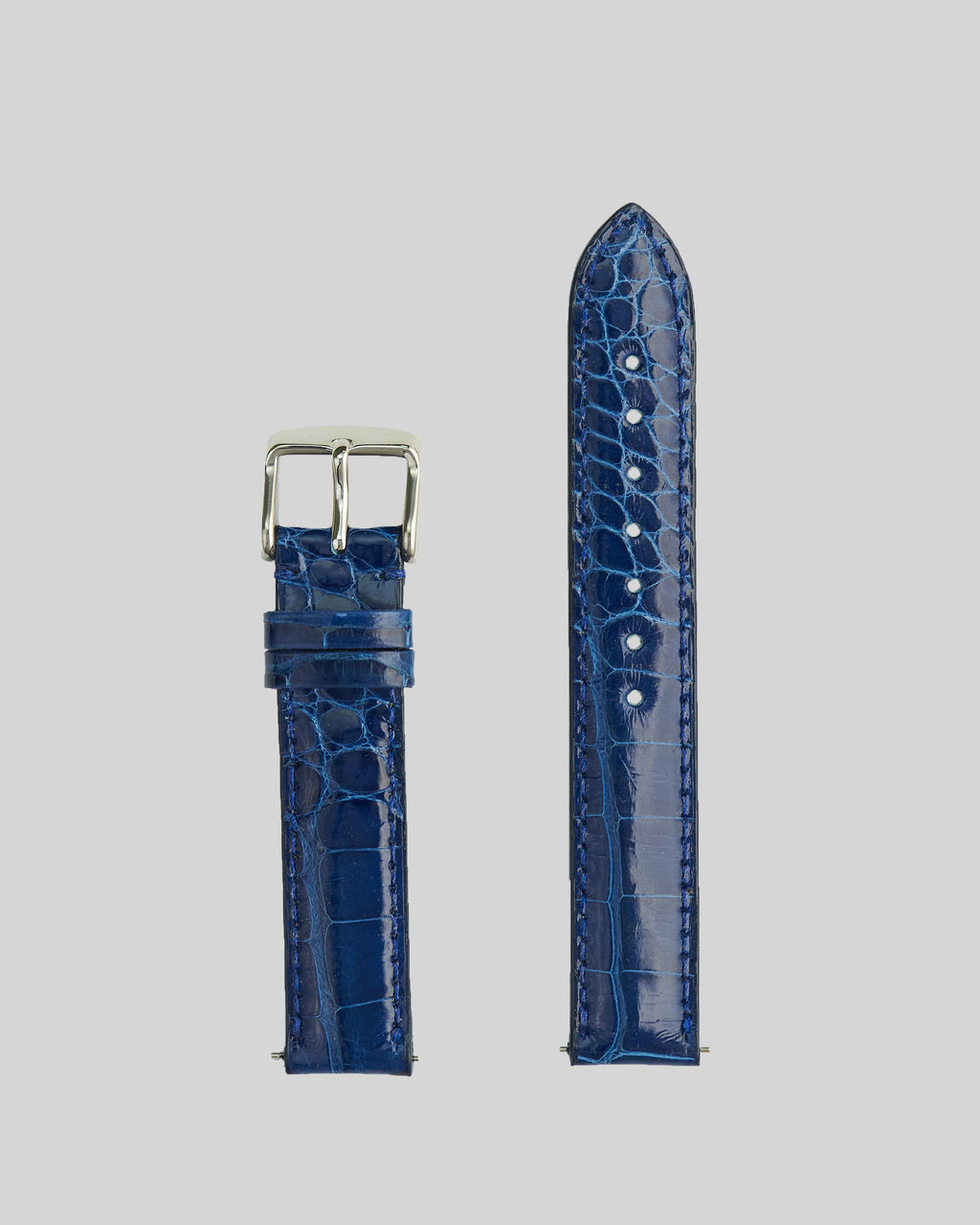Navy Genuine Shiny Alligator | USA - Traditional